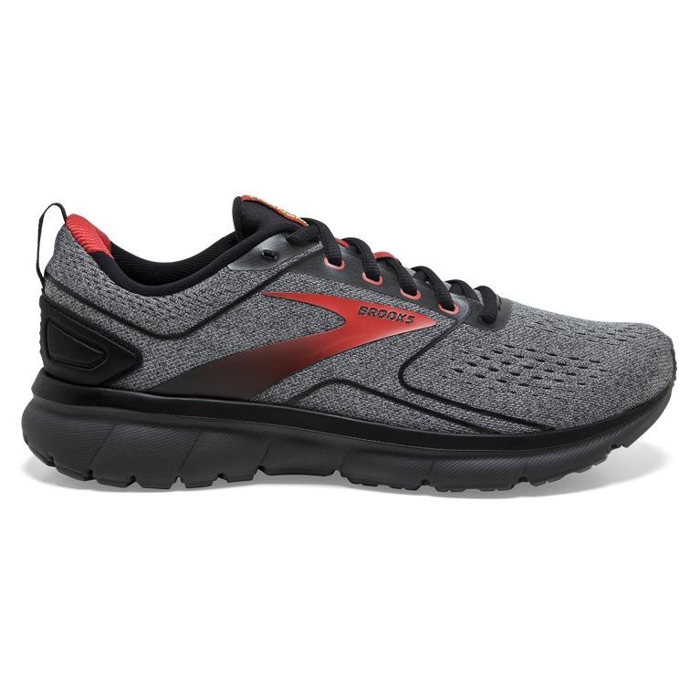 Brooks Men's Transmit 3 Road Running Shoes - Alloy/Grey/Black/Red (KAYE51436)